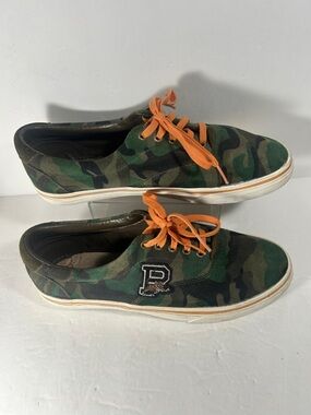 Polo Ralph Lauren Thorton III Camo Canvas Lace up Sneakers Men Size 9D.